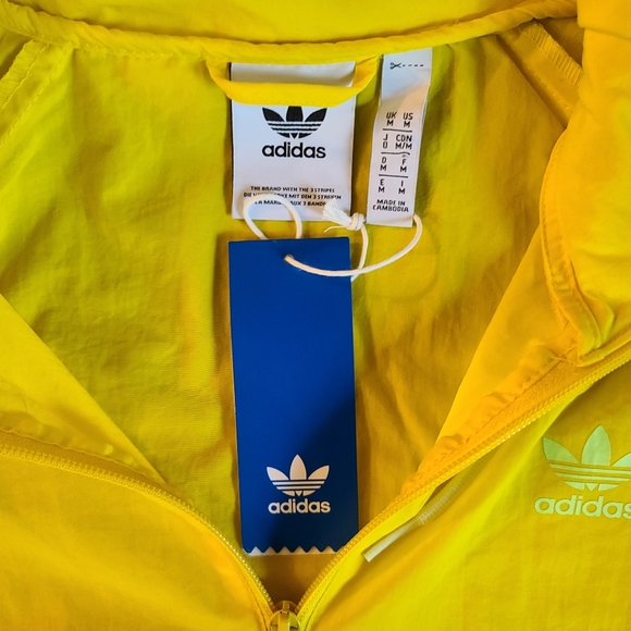 Adidas Yellow hooded jacket sz M ED6082 NWT - Picture 4 of 6